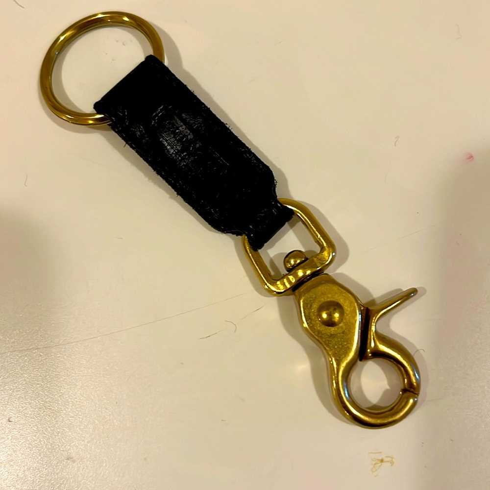 Leather & Brass Coach Key Chain